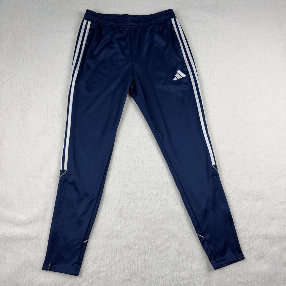 Adidas Mens Aeroready Track Pants Navy Blue White Stripe Joggers Size M